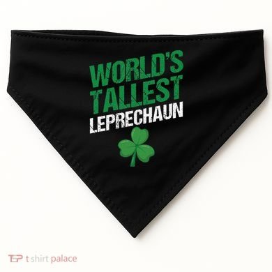 Funny Saint Patrick's Day World's Tallest Leprechaun USA-Made Doggie Bandana