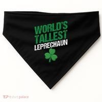 Funny Saint Patrick's Day World's Tallest Leprechaun USA-Made Doggie Bandana thumb 0