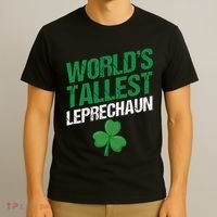 Funny Saint Patrick's Day World's Tallest Leprechaun T-Shirt thumb 3