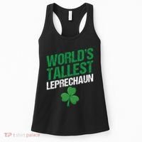 Funny Saint Patrick's Day World's Tallest Leprechaun Women's Tank Top thumb 0