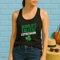 Funny Saint Patrick's Day World's Tallest Leprechaun Women's Tank Top thumb 2