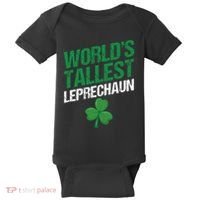Funny Saint Patrick's Day World's Tallest Leprechaun Baby Bodysuit thumb 0
