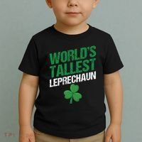 Funny Saint Patrick's Day World's Tallest Leprechaun Toddler T-Shirt thumb 2