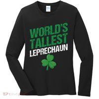 Funny Saint Patrick's Day World's Tallest Leprechaun Women's Long Sleeve Shirt thumb 0