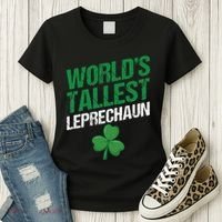 Funny Saint Patrick's Day World's Tallest Leprechaun Women's T-Shirt thumb 3
