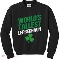 Funny Saint Patrick's Day World's Tallest Leprechaun Kids Sweatshirt thumb 0