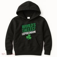 Funny Saint Patrick's Day World's Tallest Leprechaun Kids Hoodie thumb 0