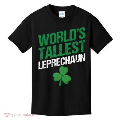 Funny Saint Patrick's Day World's Tallest Leprechaun Kids T-Shirt