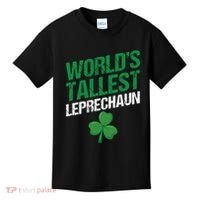 Funny Saint Patrick's Day World's Tallest Leprechaun Kids T-Shirt thumb 0