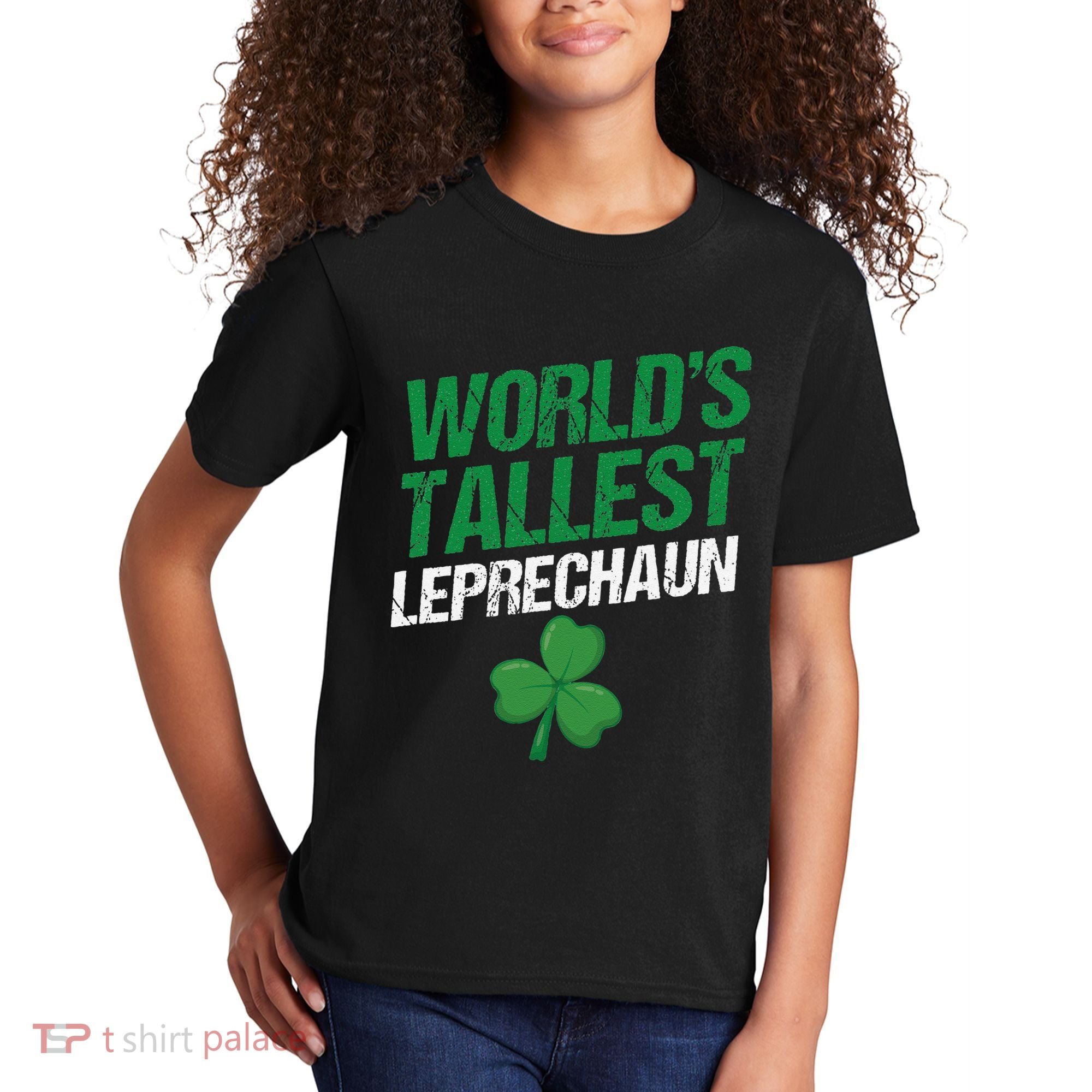 Funny Saint Patrick's Day World's Tallest Leprechaun Kids T-Shirt