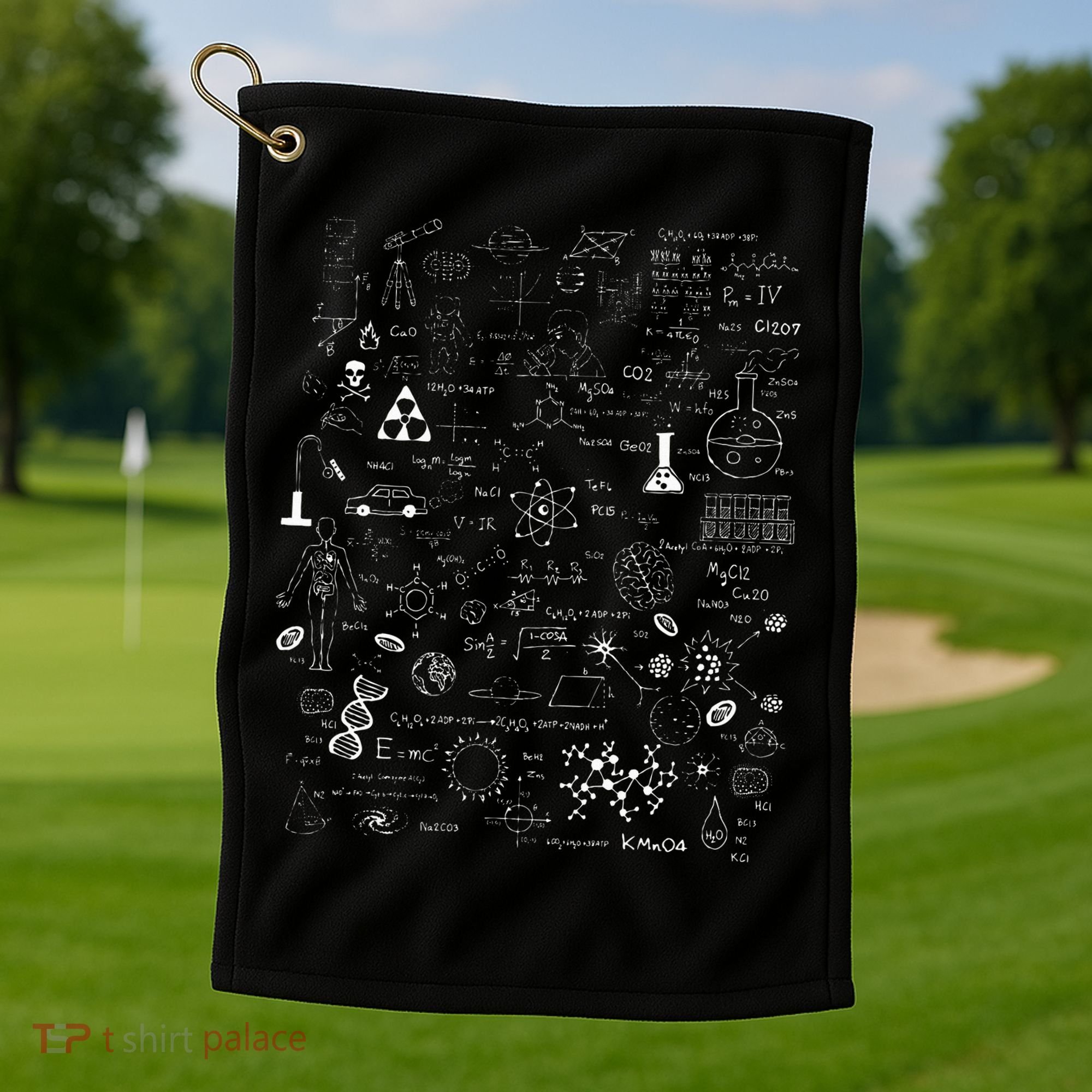Funny Science Physic Math Chemistry Biology Astronomy Golf Towel