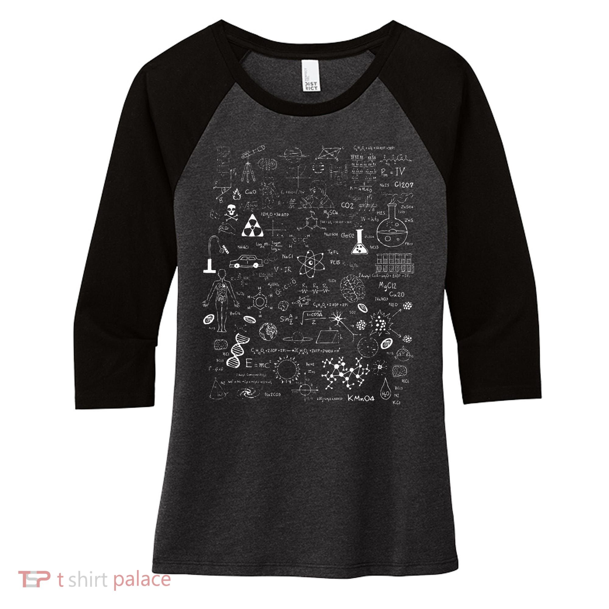 Funny Science Physic Math Chemistry Biology Astronomy Women's Tri-Blend 3/4-Sleeve Raglan Shirt