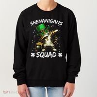Funny St Patricks Day Dabbing Cat St Paddy Shenanigans Squad Women's Sweatshirt thumb 0