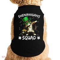 Funny St Patricks Day Dabbing Cat St Paddy Shenanigans Squad Doggie Tank thumb 0