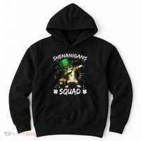 Funny St Patricks Day Dabbing Cat St Paddy Shenanigans Squad Hoodie thumb 0