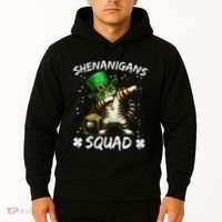 Funny St Patricks Day Dabbing Cat St Paddy Shenanigans Squad Hoodie thumb 2