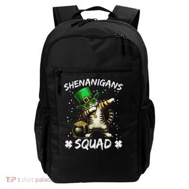Funny St Patricks Day Dabbing Cat St Paddy Shenanigans Squad Backpack