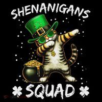 Funny St Patricks Day Dabbing Cat St Paddy Shenanigans Squad Bucket Hat thumb 4