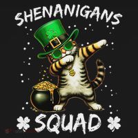 Funny St Patricks Day Dabbing Cat St Paddy Shenanigans Squad Pajama Set thumb 2