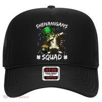Funny St Patricks Day Dabbing Cat St Paddy Shenanigans Squad Hat thumb 0