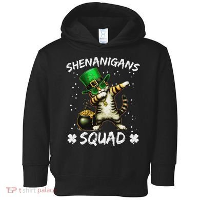 Funny St Patricks Day Dabbing Cat St Paddy Shenanigans Squad Toddler Hoodie