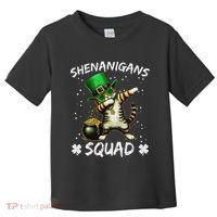 Funny St Patricks Day Dabbing Cat St Paddy Shenanigans Squad Toddler T-Shirt thumb 0