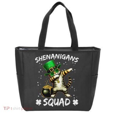 Funny St Patricks Day Dabbing Cat St Paddy Shenanigans Squad Bag