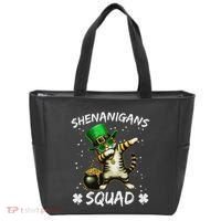 Funny St Patricks Day Dabbing Cat St Paddy Shenanigans Squad Tote Bag thumb 0