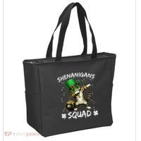 Funny St Patricks Day Dabbing Cat St Paddy Shenanigans Squad Tote Bag thumb 2