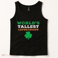 Funny Saint Patrick's Day Worlds Tallest Leprechaun Gift Tank Top thumb 2