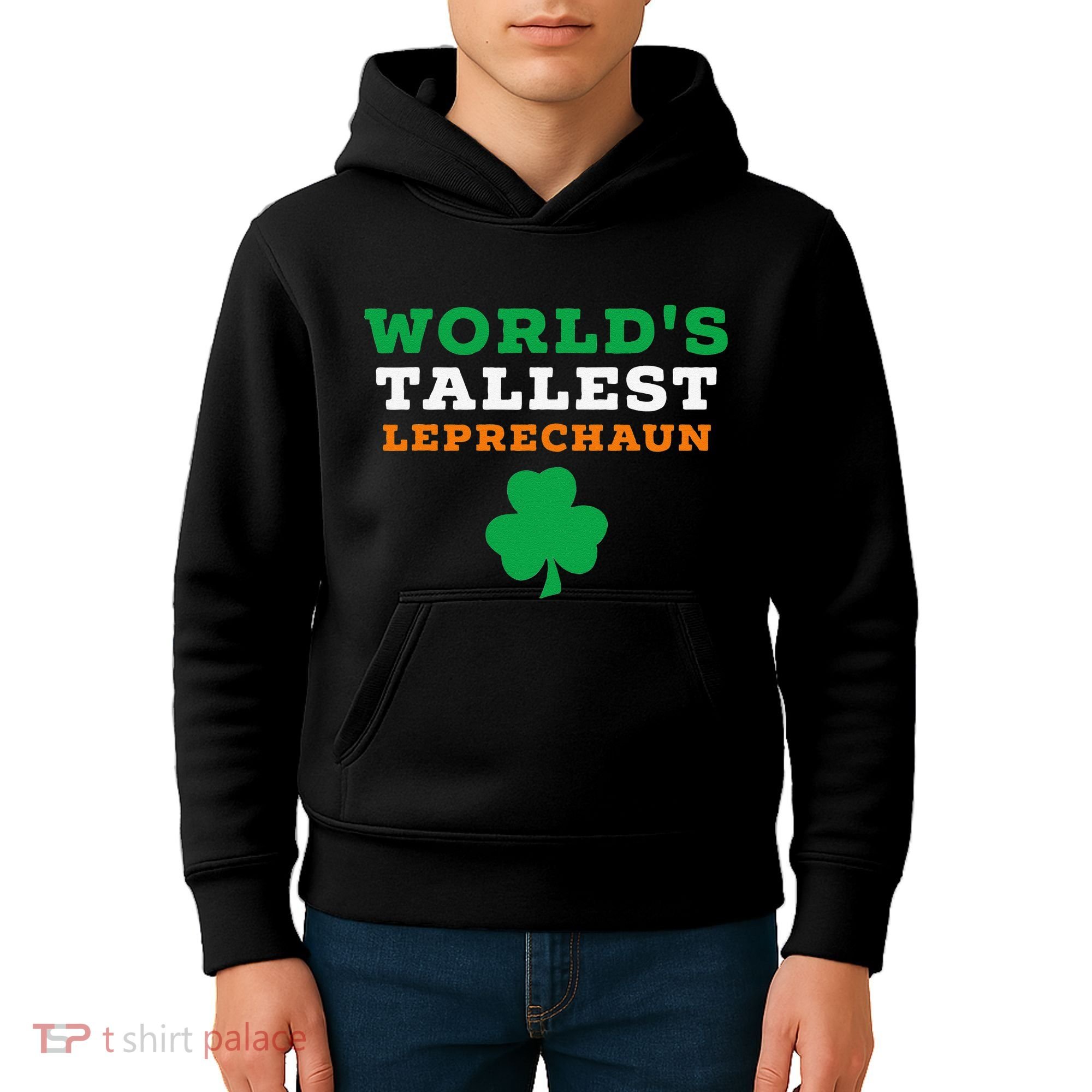 Funny Saint Patrick's Day Worlds Tallest Leprechaun Gift Kids Hoodie