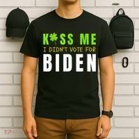 Funny St Patty's Day Kiss Me I Didn't Vote For Biden T-Shirt thumb 6