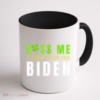 Funny St Patty's Day Kiss Me I Didn't Vote For Biden Coffee Mug thumb 1