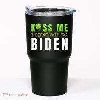 Funny St Patty's Day Kiss Me I Didn't Vote For Biden Tumbler thumb 0