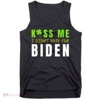Funny St Patty's Day Kiss Me I Didn't Vote For Biden Tank Top thumb 0