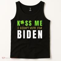 Funny St Patty's Day Kiss Me I Didn't Vote For Biden Tank Top thumb 2