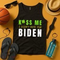 Funny St Patty's Day Kiss Me I Didn't Vote For Biden Tank Top thumb 4