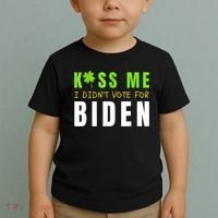 Funny St Patty's Day Kiss Me I Didn't Vote For Biden Toddler T-Shirt thumb 2