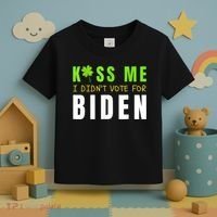Funny St Patty's Day Kiss Me I Didn't Vote For Biden Toddler T-Shirt thumb 3