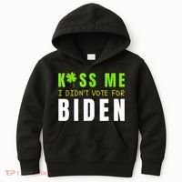 Funny St Patty's Day Kiss Me I Didn't Vote For Biden Kids Hoodie thumb 0