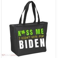 Funny St Patty's Day Kiss Me I Didn't Vote For Biden Tote Bag thumb 2
