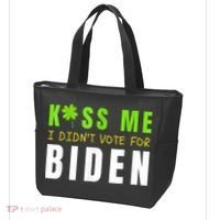 Funny St Patty's Day Kiss Me I Didn't Vote For Biden Tote Bag thumb 3