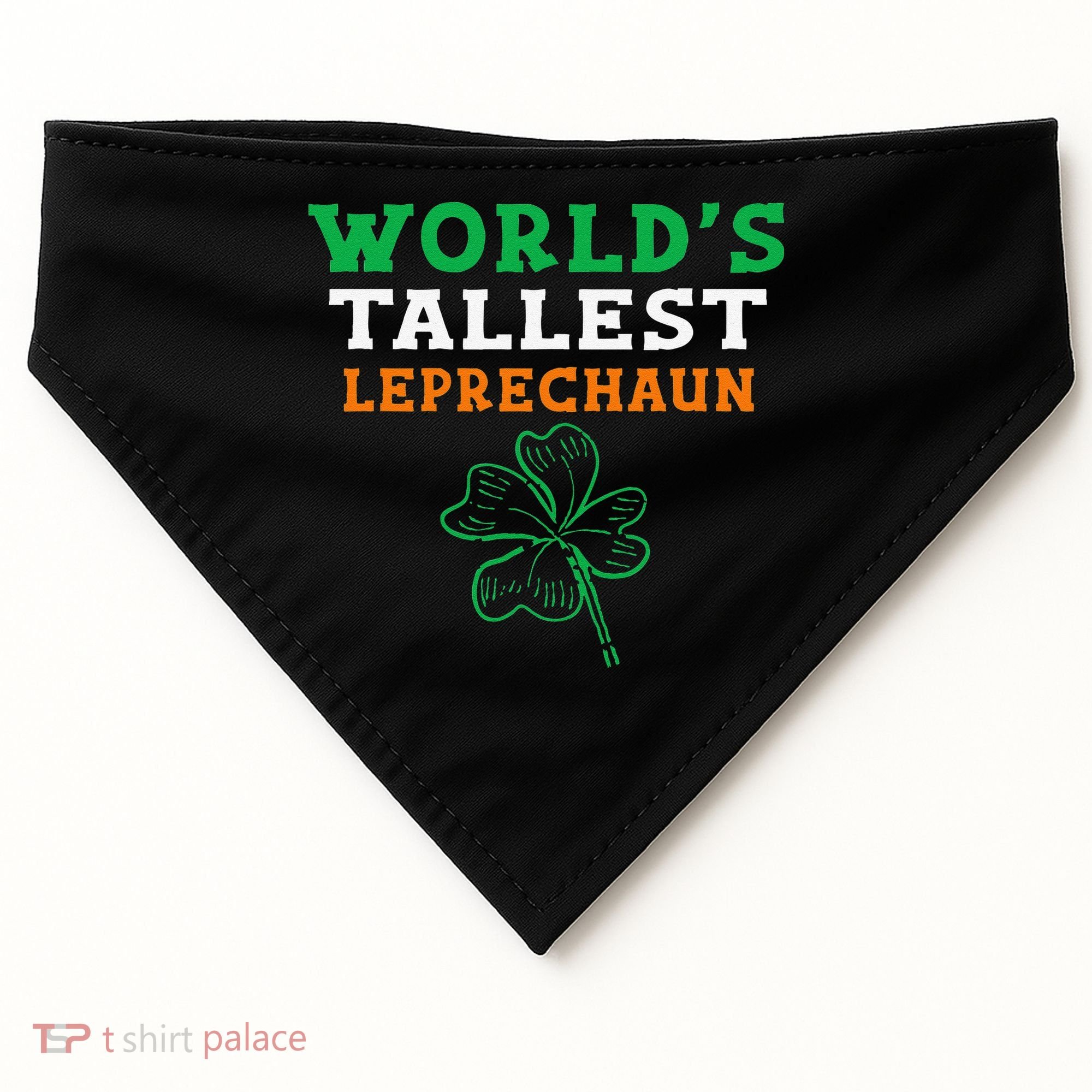 Funny Saint Patrick's Day Worlds Tallest Leprechaun USA-Made Doggie Bandana