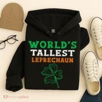Funny Saint Patrick's Day Worlds Tallest Leprechaun Hoodie thumb 4