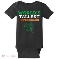 Funny Saint Patrick's Day Worlds Tallest Leprechaun Baby Bodysuit thumb 0
