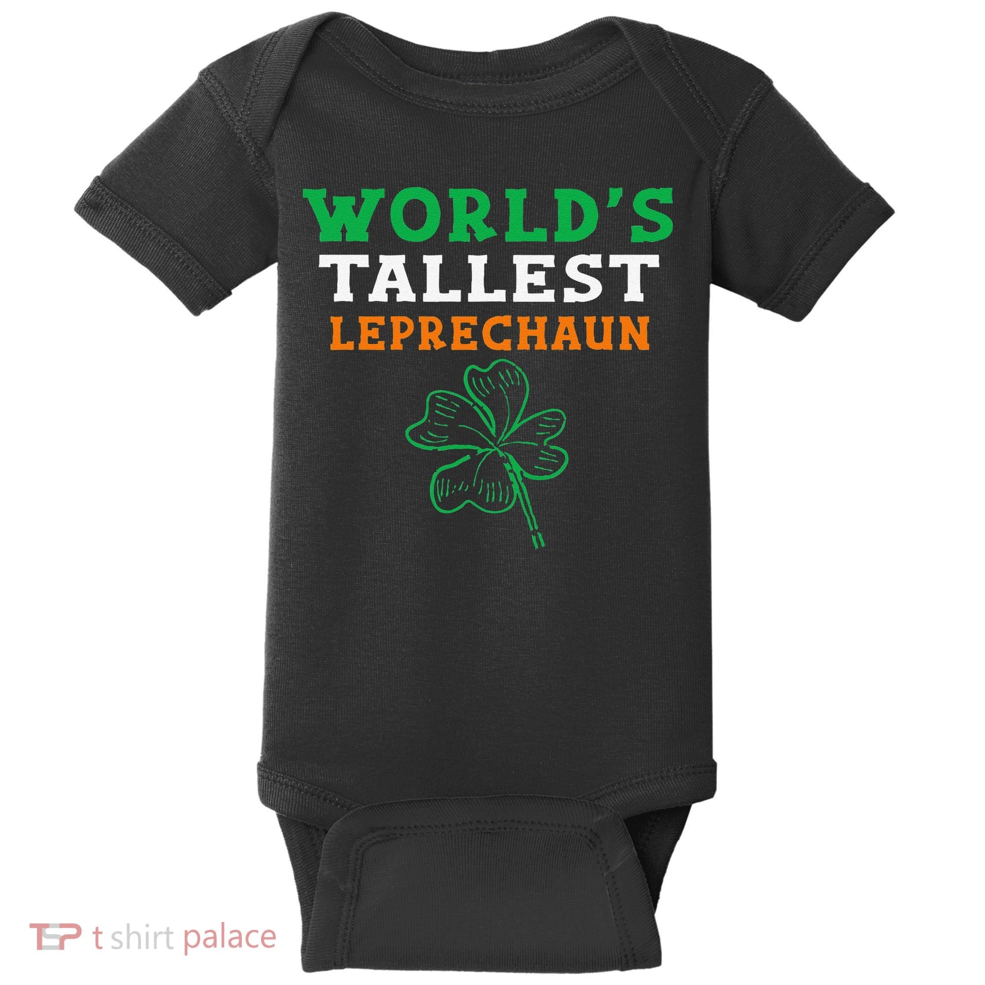 Funny Saint Patrick's Day Worlds Tallest Leprechaun Baby Bodysuit