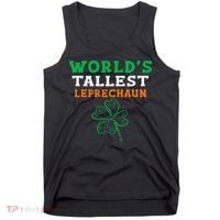 Funny Saint Patrick's Day Worlds Tallest Leprechaun Tank Top thumb 0