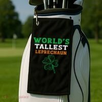Funny Saint Patrick's Day Worlds Tallest Leprechaun Golf Towel thumb 2