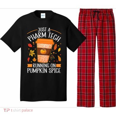 Fall Season Pharm Tech Running On Pumpkin Spice Latte Coffee Pajama Set