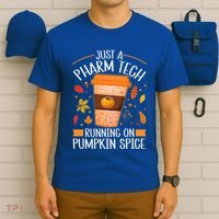 Fall Season Pharm Tech Running On Pumpkin Spice Latte Coffee T-Shirt thumb 6